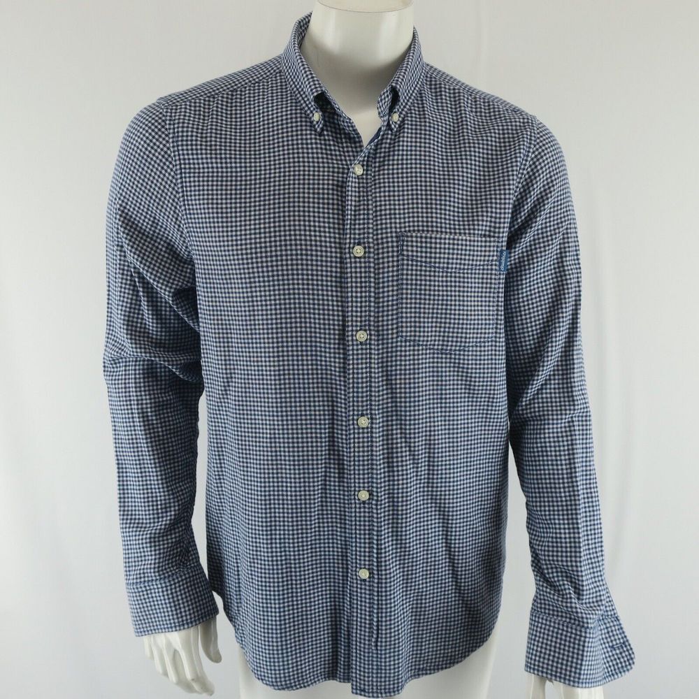 The Nutter Chubbies Long Sleeve Button Up Shirt Mens M Blue White 100% Cotton